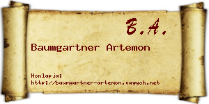 Baumgartner Artemon névjegykártya